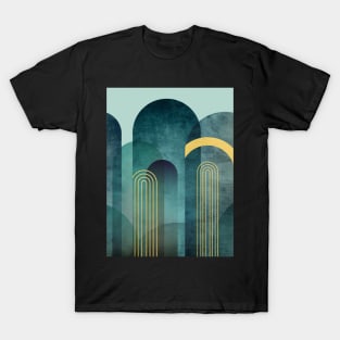 Modern Mid Century Arches in Teal T-Shirt